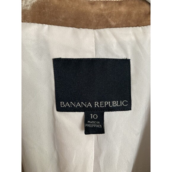 Banana Republic Slouchy Velvet Blazer Jacket 10 Gold Burnished Marshmallow - Picture 6 of 9